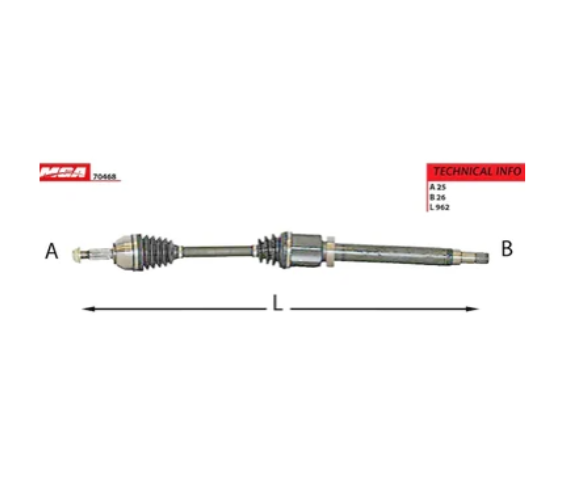 Ford Connect Sağ Aks 2002-2013  1.8TDCI 75/90/110PS